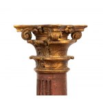 Colonne italienne en bois laqué et doré