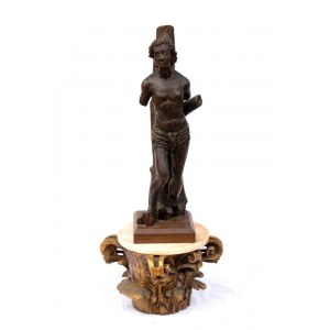 Sculpture en bois représentant saint Sébastien à la colonne