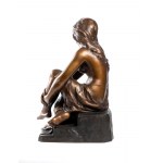 ÉDOUARD FORTINY ( 1862 - ? ), L'esclave, sculpture française en terre cuite