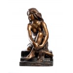 ÉDOUARD FORTINY ( 1862 - ? ), L'esclave, sculpture française en terre cuite