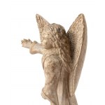 Sculpture italienne en pierre représentant un ange avec des ailes
