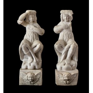 Paire de sculptures italiennes en pierre
