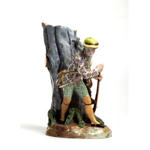 JACOB PETIT, Porcelain sculpture depicting a young hunter