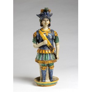 Lampe à huile en majolique de Caltagirone