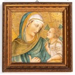 MANIFATTURA SANTARELLI, GUALDO TADINO, Majolica depicting Madonna and Child