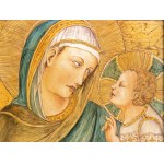 MANIFATTURA SANTARELLI, GUALDO TADINO, Majolica depicting Madonna and Child