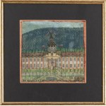 Nikifor Krynicki (1895 Krynica - 1968 Folusz), Architecture de fantaisie (nouvelle maison thermale à Krynica), années 1940.