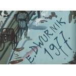 Edward Dwurnik (1943 Radzymin - 2018 Warszawa), Opoczno z cyklu Podróże autostopem, 1977