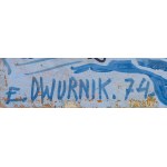 Edward Dwurnik (1943 Radzymin - 2018 Warszawa), Błękitny plac z cyklu Podróże autostopem, 1974