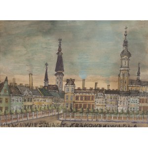 Nikifor Krynicki (1895 Krynica - 1968 Folusz), Widok z Krakowa, lata 50. XX w.