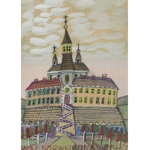 Nikifor Krynicki (1895 Krynica - 1968 Folusz), Pejzaż fantastyczny, lata 50. XX w.