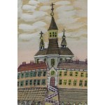 Nikifor Krynicki (1895 Krynica - 1968 Folusz), Pejzaż fantastyczny, lata 50. XX w.