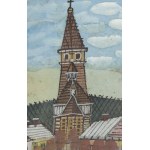 Nikifor Krynicki (1895 Krynica - 1968 Folusz), Vue de l'église, années 1950.