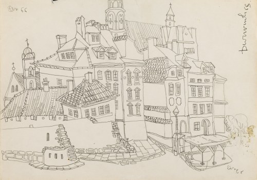 Edward Dwurnik (1943 Radzymin - 2018 Warszawa), Stare miasto w Warszawie, 1966