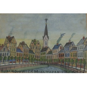 Nikifor Krynicki (1895 Krynica - 1968 Folusz), Vue de Tarnów, années 1940.