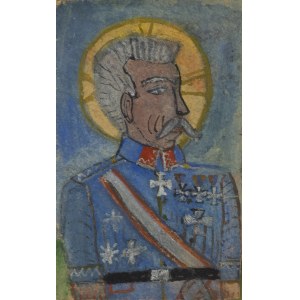 Nikifor Krynicki (1895 Krynica - 1968 Folusz), Portret Generała (Marszałek Piłsudski bądź gen. Ignacy Ledóchowski), lata 40. XX w.