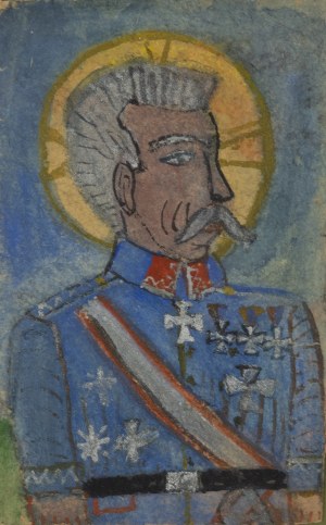 Nikifor Krynicki (1895 Krynica - 1968 Folusz), Portrét generála (maršál Piłsudski nebo generál Ignacy Ledóchowski), 40. léta 20. století.
