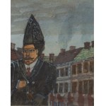 Nikifor Krynicki (1895 Krynica - 1968 Folusz), Portrét koupajícího se, 40. léta 20. století.
