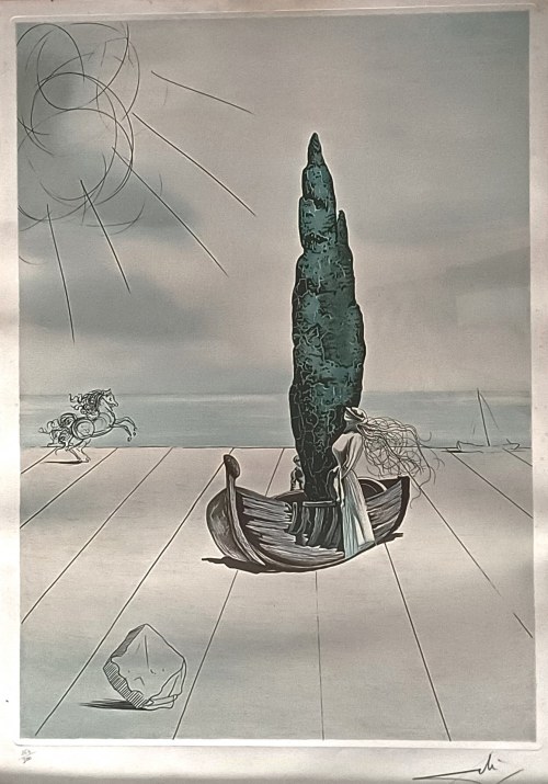 Salvador DALI (1904-1989), L'apparition de ma cousine Carolinette sur la plage de Roses (Wygląd mojej kuzynki Karoliny na plaży Róż)