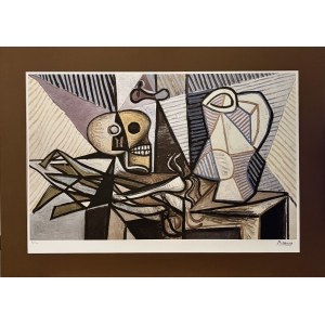 Pablo PICASSO (1881 - 1973), Leek, skull and peaches (author's title, 1945)