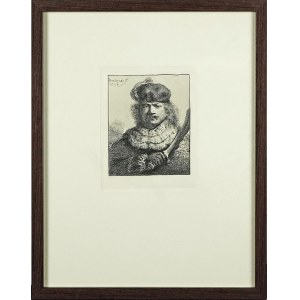 Rembrandt Harmenszoon van RIJN, Autoportrait au sabre levé (Autoportrait au sabre levé - 1654)