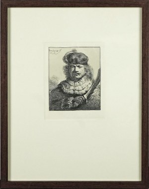 Rembrandt Harmenszoon van RIJN, Self-Portrait with Raised Sabre (Autoportret z podniesioną szablą - 1654)