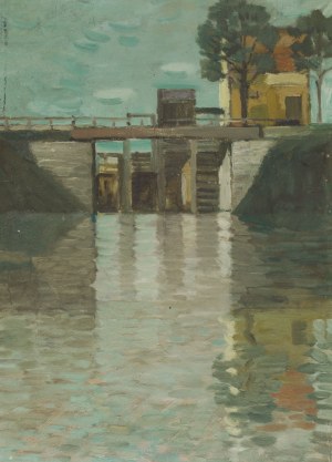 Aleksander Kwiatkowski (ur. 1919), Młyn w Chmielniku, około 1967