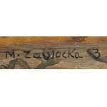 Maria Zabłocka-Mohl (1907 Poznań - 1989 Gdynia), Kwiaty w niebieskim wazonie, 1953