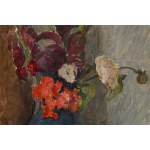 Maria Zabłocka-Mohl (1907 Poznań - 1989 Gdynia), Kwiaty w niebieskim wazonie, 1953