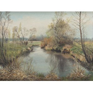 Stanislav Russ (1926 - 2017 ), Landscape with a river