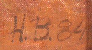 Autor nieznany, Pejzaż jesienny z brzozami, 1984