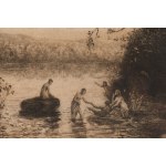 Jean Baptiste Camille Corot (1796 Paris - 1875 Paris), Le bain de Diane une estampe plus tardive