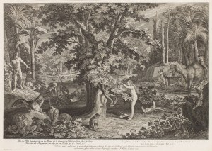 Johann Elias Ridinger (1698 - 1767 ), Grzech pierworodny odbitka późniejsza