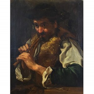 Malarz nieznany - Szkoła hiszpańska, XVIII w., Pasterz grający na flecie