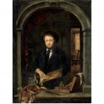 Paul Merwart (1855-1902), Self-portrait against a studio background