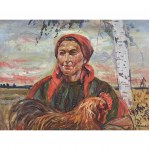 Wincenty Wodzinowski (1866-1940), Woman with a Rooster