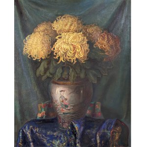 Błażej Iwanowski (1889-1966), Chryzantemy w chińskim wazonie, przed 1959 r.