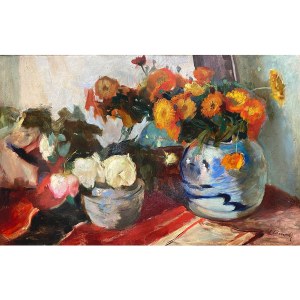 Ludwik Lisowski (1907-1943), Martwa natura z kwiatami w wazonach