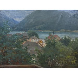 Kazimierz Pochwalski (1855-1940), Widok miasteczka nad jeziorem