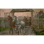 Stanislaw Kaczor Batowski (1866-1946), Leaving the farmstead, 1900.