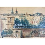 Tadeusz (father) Cieślewski (1870-1956), Warsaw-View of Kubicki Arcades