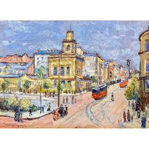 Włodzimierz Dmytryszyn (1905-1992), Widok ulicy Marszałkowskiej z budynkiem Dworca Wiedeńskiego