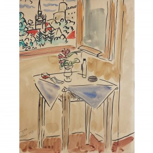 Tymon Niesiołowski (1882-1965), „Widok z okna - Bolków”, 1947 r.