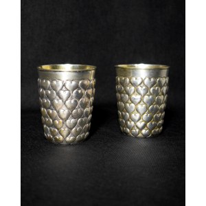 Pair of silver cups, 19th century