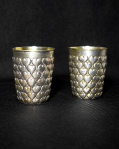 Pair of silver cups, 19th century