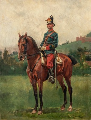 Wojciech Kossak (1856 Paryż - 1942 Kraków), Portret cesarza Wilhelma II na koniu, 1891 r.