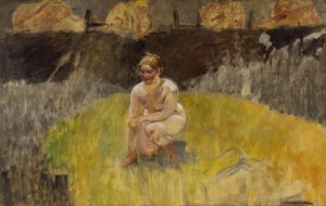 Jacek Malczewski (1854 Radom - 1929 Kraków), Akt w ogrodzie