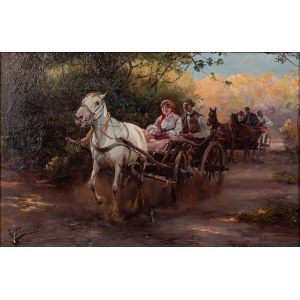 Jan Konarski (1850-1918), Chariots sur la route