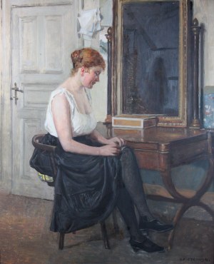Antoni Piotrowski (1853 Nietulisko Duże - 1924 Warszawa), Dziewczyna przy toalecie