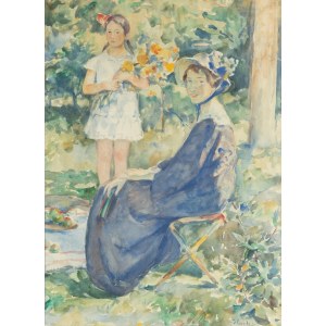 Włodzimierz Błocki (1885-1921), Portrait of wife with daughter